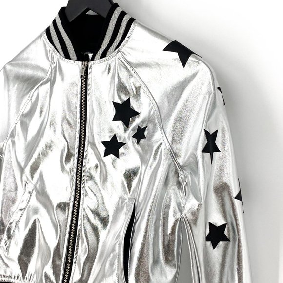 NOWADAYS x SKAI JACKSON Silver Bomber Jacket NWT - Picture 4 of 16